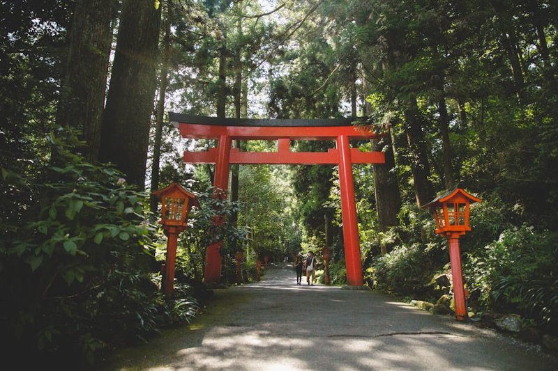 Torii gate at a Japanese shrine